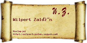 Wilpert Zalán névjegykártya